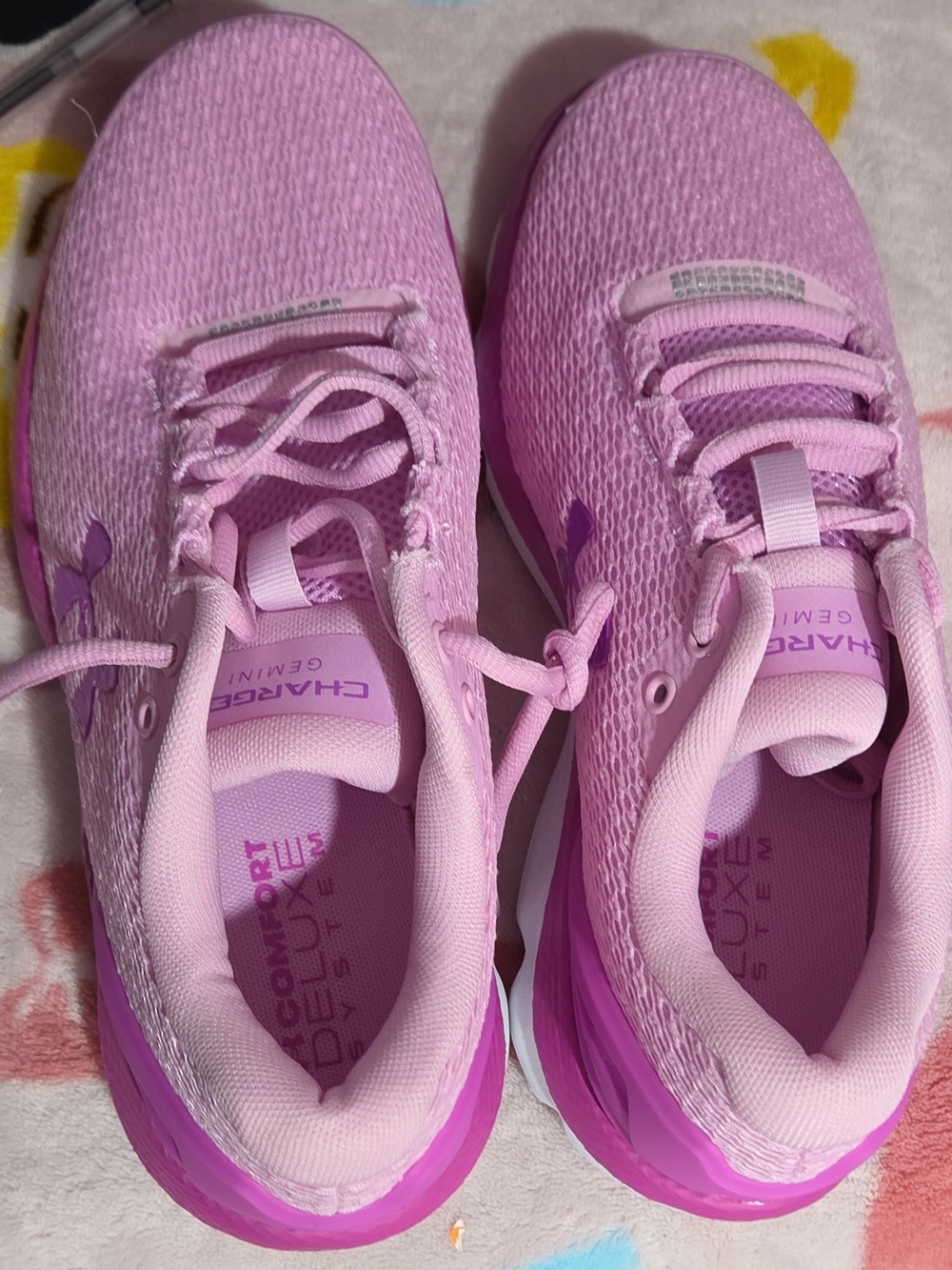 Under Armour Girls Pink Knit Athletic Sneakers